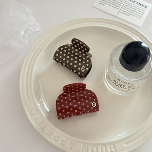 Korean Retro Polka Dot Shark Hair Claw Mini Half Up Hair Clip Custom Color Pattern Size <b>Material</b> Hair Accessories - Product Image 3