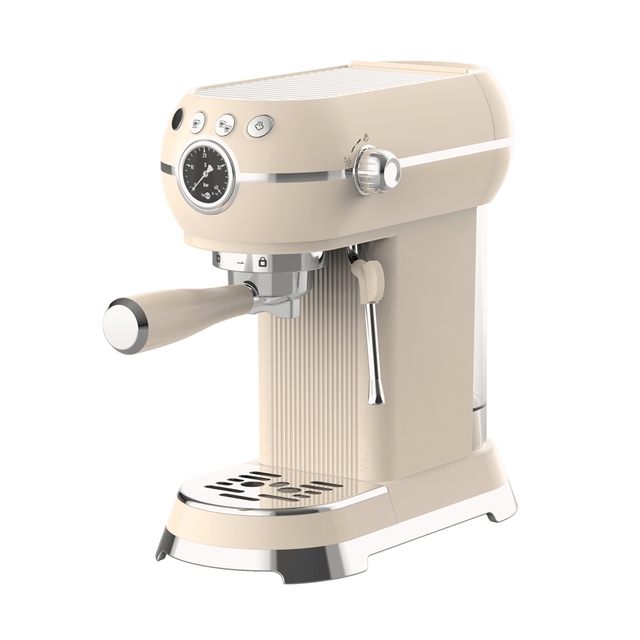 New Retro Style Semi-Automatically Espresso Coffee Maker Household Coffee Machine Steam Wand Electric Powered French for Hotels