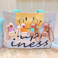 Neuer Puppen-Autoschlüsselanhänger Taschenanhänger 3D Silikon Schlüsselanhänger Cartoon Teleskop-Hals Niedlicher Capybara Schlüsselanhänger