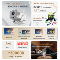Mini projecteur portable 1400 CVIA, décodage 4K, mise au point automatique, résolution native 1080P, Proyector