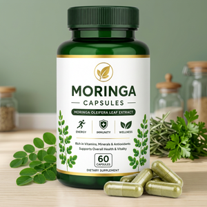 Cápsulas de Extracto de Hoja de Moringa Oleifera, 60 Unidades, Vitaminas para Adultos, Refuerzo del Sistema Inmunitario, Suplemento Dietético - Product Image 1