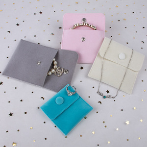 Pochette en velours imprimé en coton, personnalisable avec logo, anti-poussière, pour cadeaux, bracelets, colliers, bijoux, en cuir PU et PC - Product Image 3