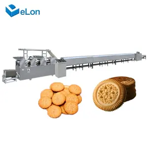 Fully automatic small scale biscuit machine Delon Sandwich biscuit production equipment