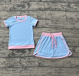 Vestido transpirable de verano para niña, modelo GSD3153, con estampado de rayas rosas, estilo bata de hermana mayor, manga volante, largo hasta la rodilla, venta al por mayor. - Product Image 6