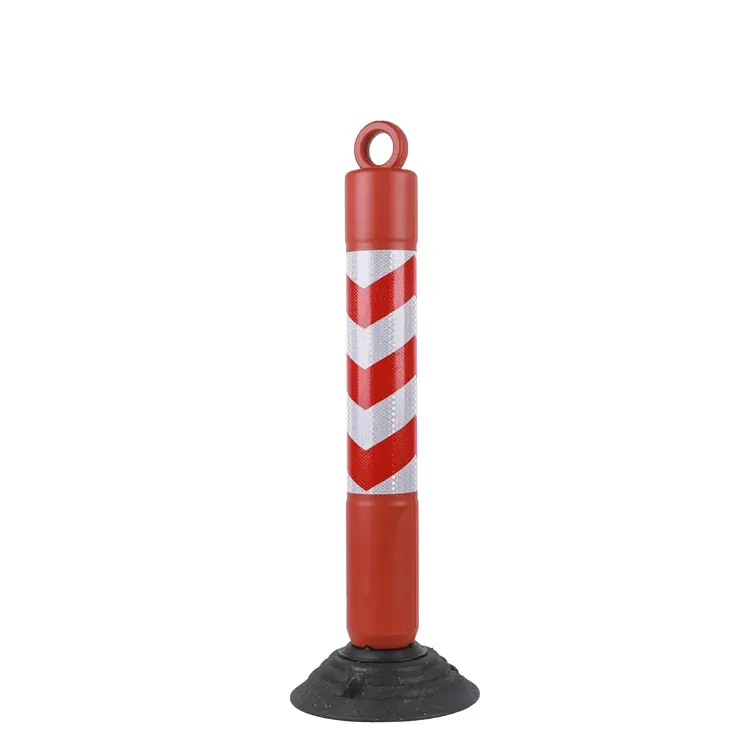 Poste de aviso de plástico para trânsito, poste de aviso de plástico com elasticidade flexível e base de borracha