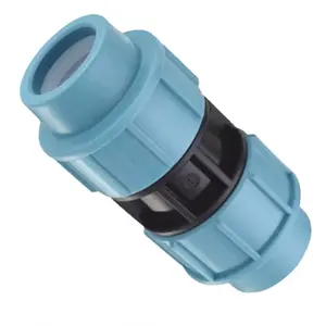 PE Pipe PP Compression Fitting PN16 Light Blue Straight Coupling joint