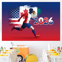 Bannière de fond de scène de football mondial 2027, drapeau et fournitures d'enregistrement de matchs pour les événements de football internationaux