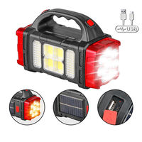 Lampe torche solaire portable avec batterie externe LED rechargeable par USB, étanche IP65, 1000+ lumens pour le camping, la pêche et la recherche