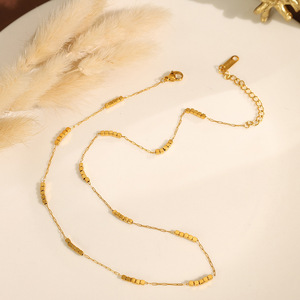 Collar de cubo octagonal de acero de titanio, cadena ultrafina, cadena para clavícula, accesorio para mujer, uso diario - Product Image 2