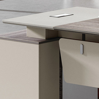 Bureau de direction moderne en bois en forme de L, convertible et extensible, pour usage professionnel