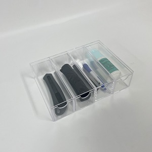 Acrylic <b>Storage</b> <b>Box</b> Desktop <b>Drawer</b> Type Transparent With Compartments For Cosmetic Organizing 24.5x17.5x6.5cm - Product Image 1