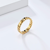 Bague Classique en Acier Inoxydable Torsadée, Poli Miroir, 4,5 mm, Anneaux Tressés pour Hommes et Femmes, Bijoux Empilables, Vente en Gros