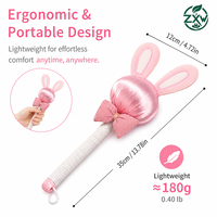 Marteau de massage manuel en armoise motif lapin de dessin animé mignon pour femmes, pour la santé, le soulagement du stress et la relaxation corporelle