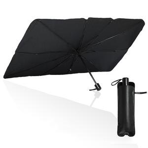Pare-brise avant argenté innovant, protection solaire, <span class=keywords><strong>Parasol</strong></span> de voiture pliable, parapluie résistant aux Uv avec étui en cuir PU - Product Image 2