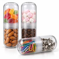 Mini-récipient portable en PET à double compartiment – Contenant hermétique de qualité alimentaire avec couvercle 100 % anti-odeur pour bonbons, noix et voyages