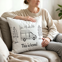 Coussin décoratif personnalisé en microfibre pour camping-car avec insert en tissu de coton pour caravane, vente en gros OEM