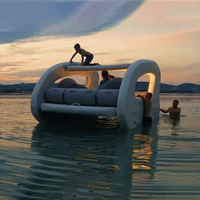 Bateau de fête gonflable de luxe à énergie solaire avec moteur électrique pour les loisirs en plein air, nettoyeur de piscine et couverture inclus