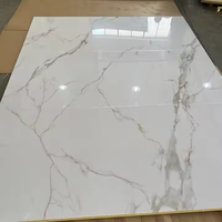 Panneaux muraux décoratifs en PVC flexible imperméable à l'eau, effet marbre brillant, pour intérieur, douche, revêtement mural