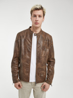 Veste d'hiver en similicuir pour homme, col Mao, respirante, épaisseur standard, longueur normale, manches régulières, couleur noir, taille S