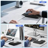 Tapis de souris ergonomique avec support de poignet en gel, base en silicone antidérapante, surface lisse confortable, tapis de bureau pour joueur de bureau