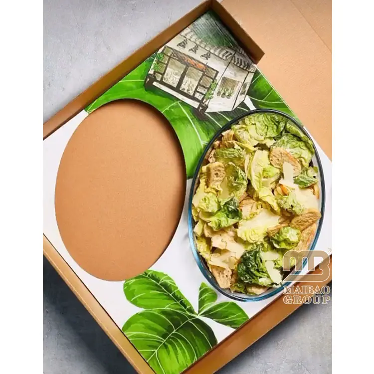 صندوق وجبات من الورق المقوى للاستعمال مرة واحدة للمطاعم لتعبئة وتغليف الوجبات الخارجية صندوق توصيل ورقي للطعام