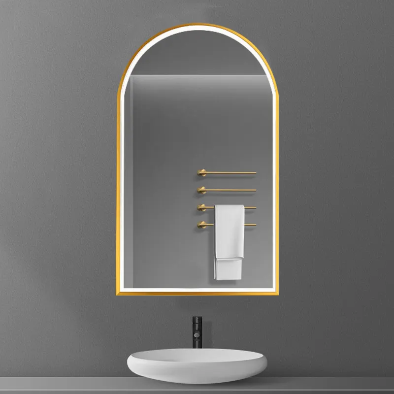 กระจกหน้าจอสัมผัส LED รูปโค้ง pexmax กระจกห้องน้ำกระจกห้องน้ำกระจก LED สำหรับอาบน้ำแบบเต็มตัว