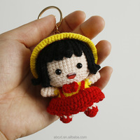 Personnage d'anime japonais Amigurumi, porte-clés en crochet fait main pour filles, pendentif en tricot crocheté Chibi Maruko, objets décoratifs