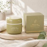 Pot de crème cosmétique vert olive personnalisé de luxe avec logo |   Emballage de soins de la peau de qualité supérieure OEM ODM pour les marques de beauté