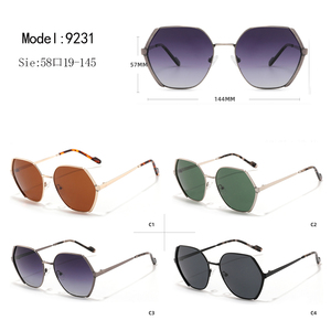 Gafas de Sol Unisex con Marco Metálico Octagonal, Lentes Degradados en Morado, Protección UV400, Estilo Moderno para Adultos - Product Image 3