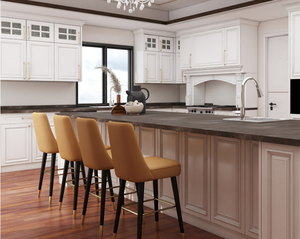 Ensemble <span class=keywords><strong>de</strong></span> meubles <span class=keywords><strong>de</strong></span> cuisine modernes et minimalistes gris et imitation bois avec îlot, éclairage LED et tabourets <span class=keywords><strong>de</strong></span> <span class=keywords><strong>bar</strong></span>, meubles <span class=keywords><strong>de</strong></span> cuisine sur mesure <span class=keywords><strong>de</strong></span> luxe - Product Image 6