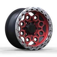 Ruedas Forjadas Geruida S3-00037 18-24 Personalizadas en Rojo Candy con Borde Mecanizado, Diseño Hexagonal, Tipo Deep Dish, Estándar DOT para Jeep Wrangler, Garantía de 6 Años