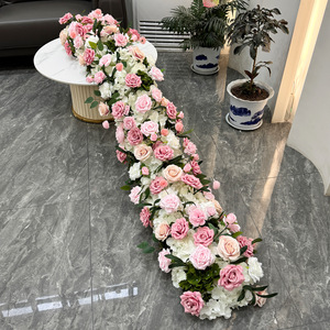 Arreglo de Flores Artificiales Romántico en Rosa y Blanco, con Rosas, Peonías, Phalaenopsis y Anthurium, Hecho a Mano, para Decoración de Bodas - Product Image 5