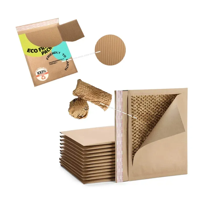 Honeycomb Cushion Express courier mailer padded mailing package bags custom logo eco kraft paper bubble shipping envelopes