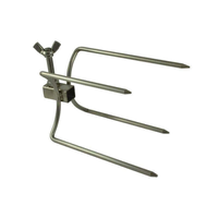 Kit de rôtissoire universel en acier inoxydable de 1200 mm avec capacité de charge de 10 kg, 1 broche et 2 fourches à poulet