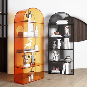 Étagère d'exposition arquée en acrylique de style nordique — Bibliothèque créative, de luxe léger, à plusieurs niveaux pour le salon - Product Image 4