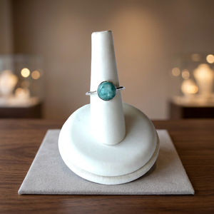 925 Sterling <b>Silver</b> Natural Larimar <b>Ring</b> for Women, Dainty Spiritual Gemstone Gift - Product Image 5