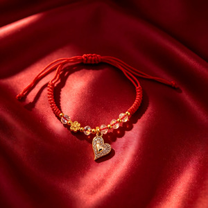 Pulsera de Hilo Rojo de <span class=keywords><strong>la</strong></span> Suerte, 10 Estilos, con Dijes de Oro y Diamantes de Imitación, Ajustable, Hecha a Mano, Amuleto de Año Nuevo - Product Image 3