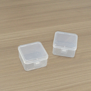 Transparent Square Plastic Storage Box 7.5x7.5x4.5 Mm For Jewelry Beads Cosmetics Hardware Parts Organizer Desktop Use - Product Image 2