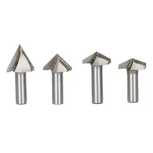 Weix 3D Engraving V Groove Router Bits CNC Engraving Tools 2 Flutes Milling Cutter V Type Router Bits For Wood