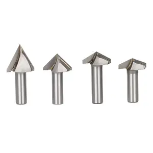 Weix ponteiras de roteador 3d de gravação v, ferramentas de gravação cnc, 2 flautas, fresa v, tipo bits de roteador para madeira