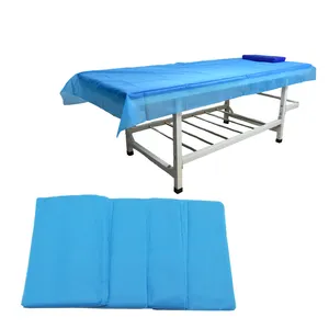 Disposable Medical Dustproof Blue Drape Sheet Fitted Sheet for Exam Table and Hospital Bed Everyday Use for Hotels