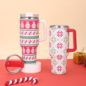 6 couleurs 40oz <span class=keywords><strong>arbre</strong></span> de Noël et <span class=keywords><strong>canne</strong></span> à sucre strass tasses Bling strass réutilisable isolé voyage gobelets avec poignée - Product Image 5