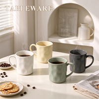 Ensemble de tasses à café en céramique au design élégant, parfait pour les femmes et les couples, idéal pour le petit-déjeuner ou la consommation quotidienne à la maison