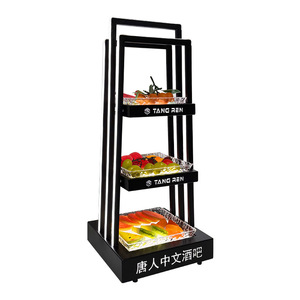 Tang Ren Three Tier <b>Illuminated</b> Fruit Platter Stand For Bars KTV Nightclubs With Saucers - Product Image 5