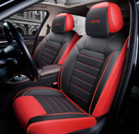 Coussin de siège en cuir à rayures horizontales compatible avec la plupart des modèles automobiles, y compris Jeep, Toyota, Honda, VW Polo, CC, RAV4, Mondeo