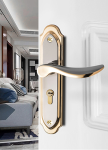 Son stilleri alüminyum alaşım paslanmaz çelik fırçalanmış uzun plaka kapı kolu kilit iç için ahşap kapı - Product Image 6