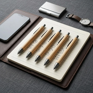 Custom Logo Bamboo Ballpoint <strong>Pens</strong> Aesthetic Designer High Quality Office School Writing <strong>Pens</strong> For Kids - Product Image 1