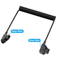 Câble d'extension d'alimentation rétractable en PVC spiralé D-Tap mâle-mâle pour l'utilisation de batteries de caméra et de moniteur