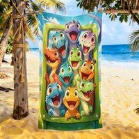 Kids Microfiber Sand Free Beach Towel Quick Dry Cute Dinosaur Cartoon Print Large Soft Pool Bath Towel For Boys Children Summer