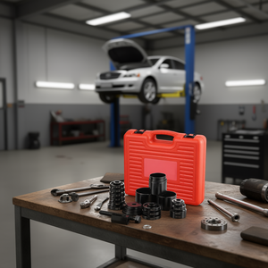 Kit de presse-roulements de roue 23 pièces en acier au carbone, outils d'installation et de démontage pour roues avant, finition oxyde noir, réparation de machines - Product Image 2